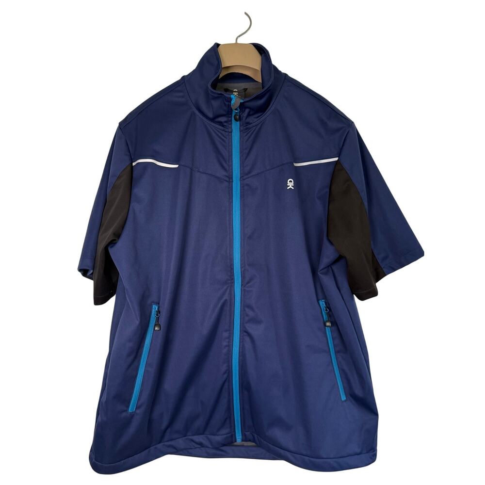 Little Donkey Andy Men's Running Softshell Shirt Jacket Short Sleeve XL Blue